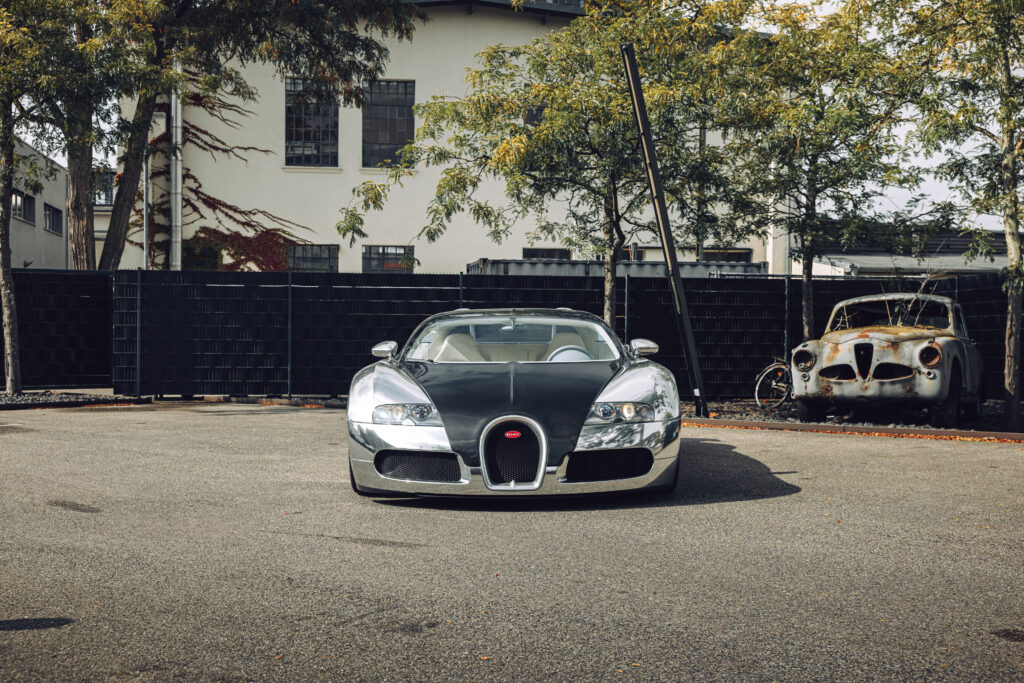 A rare 2008 Bugatti Veyron Pur Sang with mirror-polished aluminium body and 252mph top speed is set for auction at £1.9m, offering pure artistry and performance.