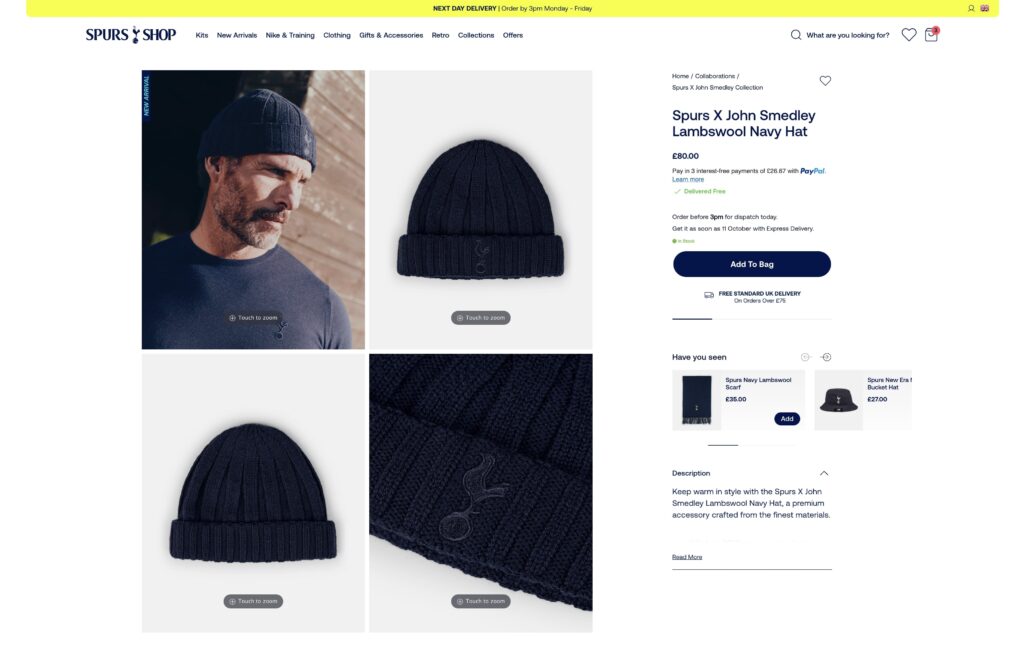 Tottenham fans fume over £140 scarf in new John Smedley designer range - luxury Spurs collection branded out of touch as supporters slam sky-high prices and timing.