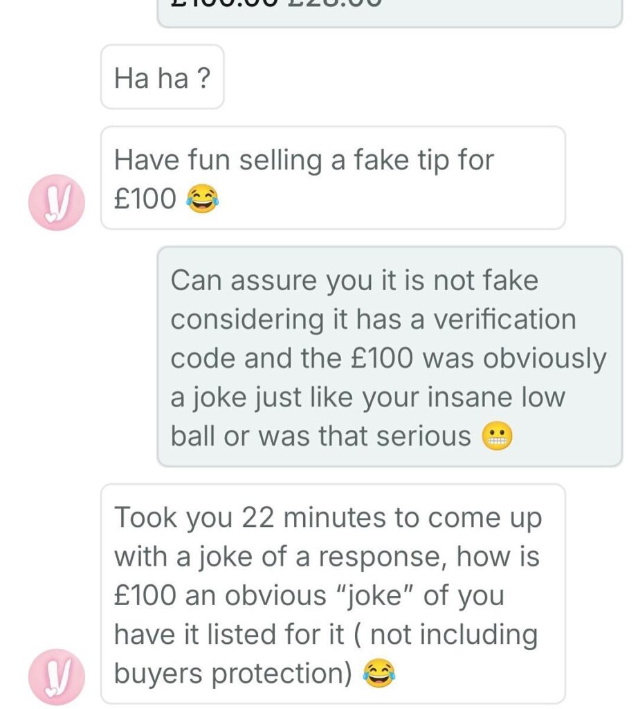 A Vinted seller and buyer became embroiled in a two-week row over a £10.50 offer on a £28 Ralph Lauren top, with their petty insults and sarcastic exchanges going viral online.