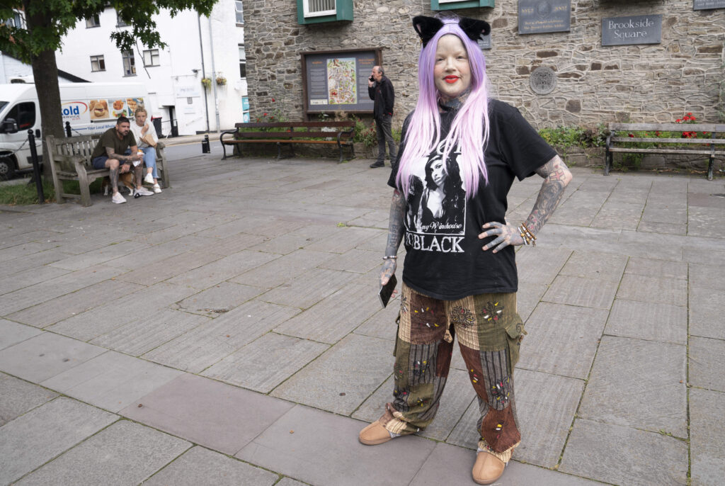 A mum with over 800 tattoos says Halloween is the only night she feels free as people already find her terrifying and she doesn’t need a costume to take her kids trick or treating.