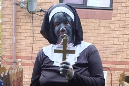 A mum with over 800 tattoos says Halloween is the only night she feels free as people already find her terrifying and she doesn’t need a costume to take her kids trick or treating.