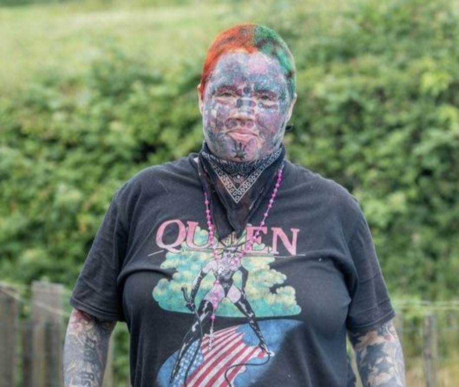 A mum with over 800 tattoos says Halloween is the only night she feels free as people already find her terrifying and she doesn’t need a costume to take her kids trick or treating.
