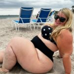 Plus size influencer Carly known as Cocacarly says parents hide their kids when she wears a bikini and admits to snapping chairs but insists she won’t shrink to please others.