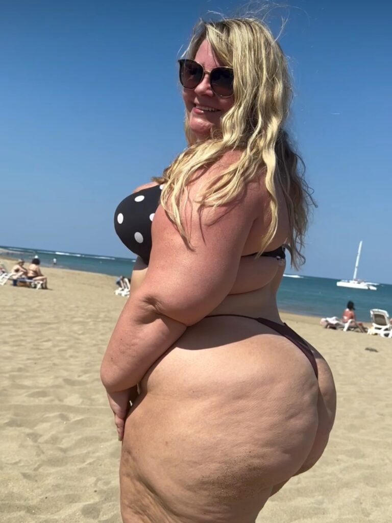 Plus size influencer Carly known as Cocacarly says parents hide their kids when she wears a bikini and admits to snapping chairs but insists she won’t shrink to please others.