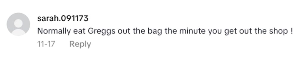 Social media comment on the post of American expat Stacey Gaw tries Greggs for the first time but sparks backlash for heating the food and serving it on a plate as she reviews sausage rolls melts and festive favourites while adapting to UK culture.