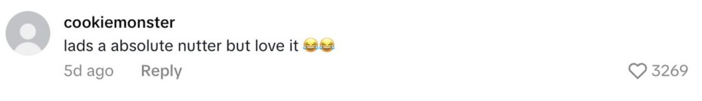 Social media comment on the post of the Lad who turns himself bright green for days after using textile paint to dress as the Hulk in Benidorm