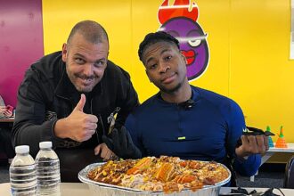 A Rotherham cafe launches a 15000 calorie jacket potato challenge with ten fully loaded spuds but every contender has failed making the colossal feast seem impossible to finish.