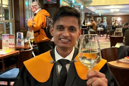 Student Hritesh Shukla was reunited with his handmade £500 graduation suit after it vanished on a train thanks to a friends tireless nine hour search just in time for his ceremony.