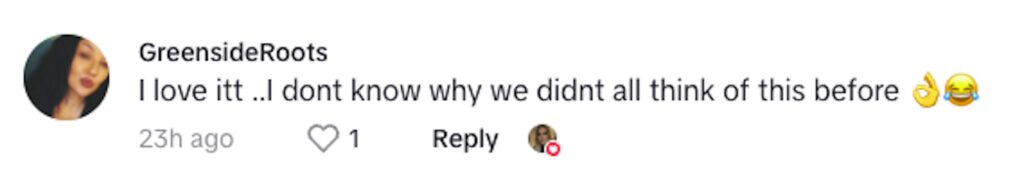 Social media comment on the post of Naomis lounge turned into a Santas Grotto, after putting Christmas wrapping paper on the walls.