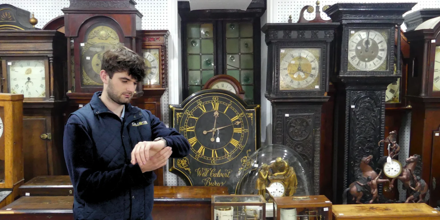 A railway worker’s 300-year-old clock collection featuring 60 historic timepieces, including a rare George III tavern clock, is set to be auctioned in Devon this month.