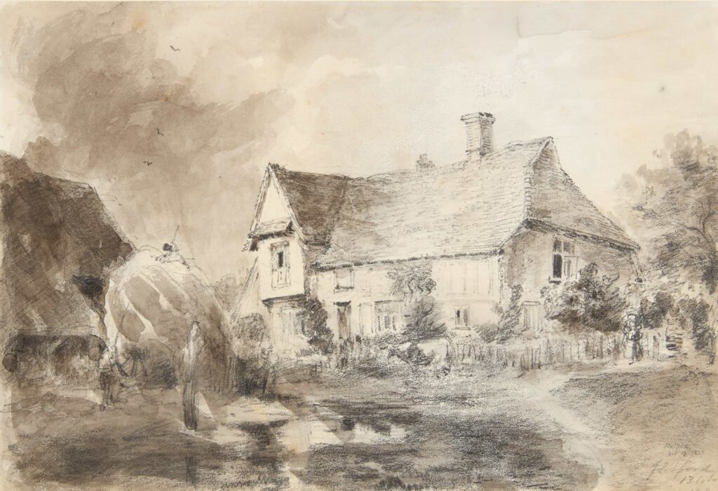 A rare 1827 John Constable drawing from his Flatford sketchbook has sold for £71,740 after a bidding war, marking a major sale of a work kept in private hands for nearly 200 years.