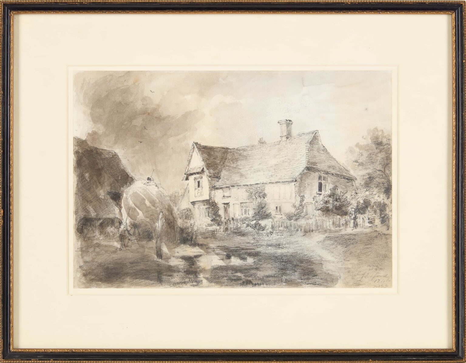A rare 1827 John Constable drawing from his Flatford sketchbook has sold for £71,740 after a bidding war, marking a major sale of a work kept in private hands for nearly 200 years.
