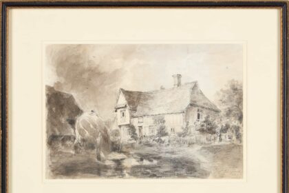 A rare 1827 John Constable drawing from his Flatford sketchbook has sold for £71,740 after a bidding war, marking a major sale of a work kept in private hands for nearly 200 years.