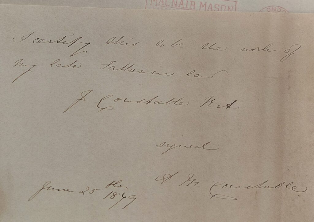 A rare 1827 John Constable drawing from his Flatford sketchbook has sold for £71,740 after a bidding war, marking a major sale of a work kept in private hands for nearly 200 years.