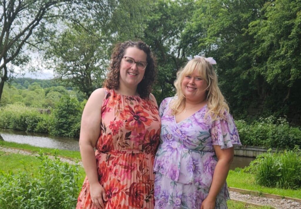 Sasha (R) with her partner, Rhian (L).