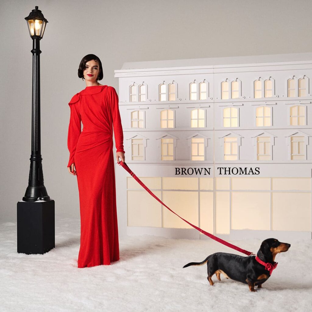 Sausage dog Bobby Dassler becomes the star of Brown Thomas Christmas campaign charming Ireland with festive ads window displays and events as the beloved pup rises to national fame.