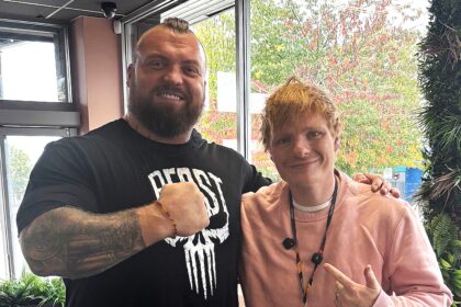 Ed Sheeran lookalike Ty Jones strikes up a hilarious bromance with strongman Eddie Hall after meeting at an MMA event - their viral gym and comedy videos are fan favorites.