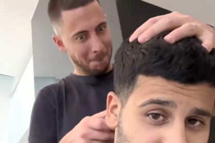 Football legend Eden Hazard shocks fans by swapping the pitch for the barber’s chair, giving trims at A Star Barbers after retiring with a £90m fortune.