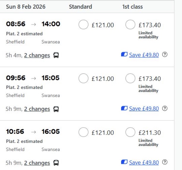 Sheffield Wednesday fans slammed Sky Sports after their Swansea clash was moved to a 12pm kick-off, with the first Sunday train from Yorkshire arriving two hours after the match ends.