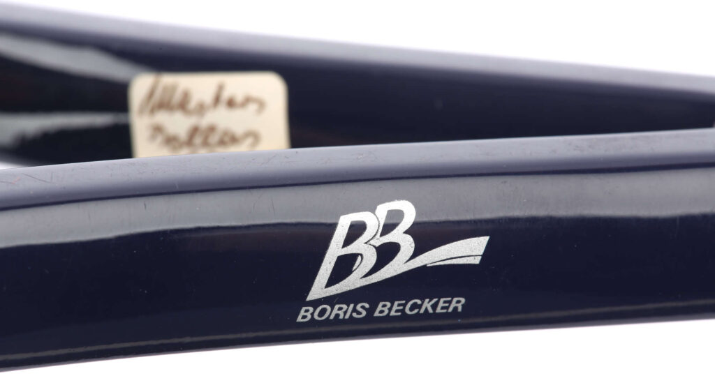 One of Boris Becker’s 1988 Puma tennis racquets, used at the World Championship Finals, is set to fetch up to £10,000 at auction alongside his trophies and memorabilia.