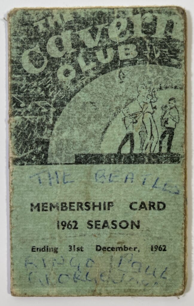 A rare 1962 Cavern Club membership card signed by the Beatles including Pete Best is up for auction for 6000 pounds offering a fragile but historic pre Ringo collectible today.