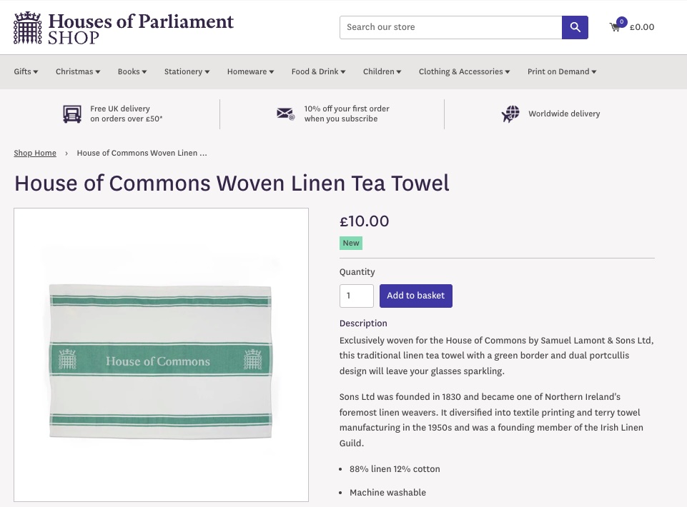 The House of Commons Christmas hamper costs £180 but buying the 13 items separately totals £150, meaning shoppers pay £30 extra just for the wooden box packaging.