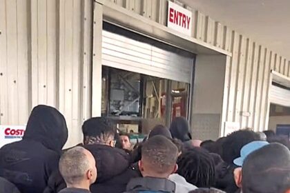 Crowds queued for hours outside Costco Wembley as chaos erupted over the Prismatic Evolutions Pokémon card bundle sparking frustration as shoppers feared resellers would spoil Christmas.