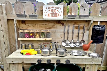 Thrifty mum transforms her garden with a magical DIY mud kitchen for under 50 using Temu bargains creating an inspiring outdoor play space toddlers love without the hefty price tag.