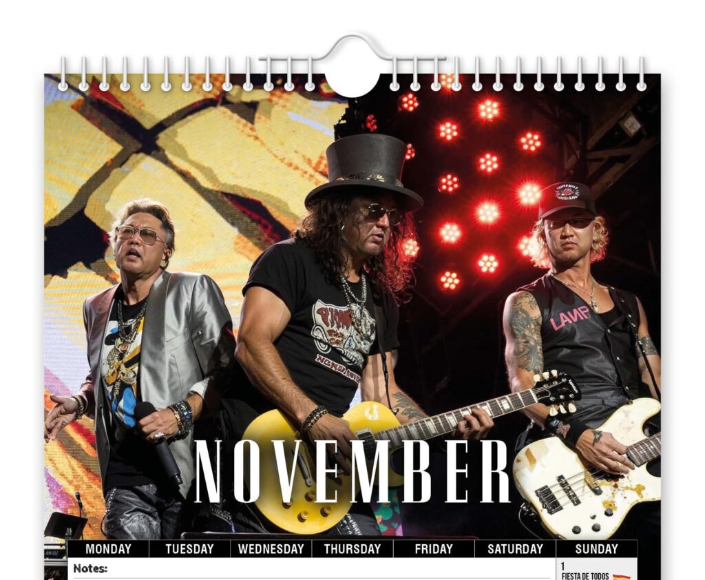 Kim Jong Un hilariously reimagined as Guns N' Roses members in a spoof 2026 calendar. The £14.95 gift features the dictator as Axl Rose, Slash and other rock icons.