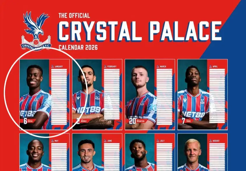 Crystal Palace fans face irony as January calendar star Marc Guehi could leave that same month with his contract expiring amid interest from Real Madrid and Liverpool.