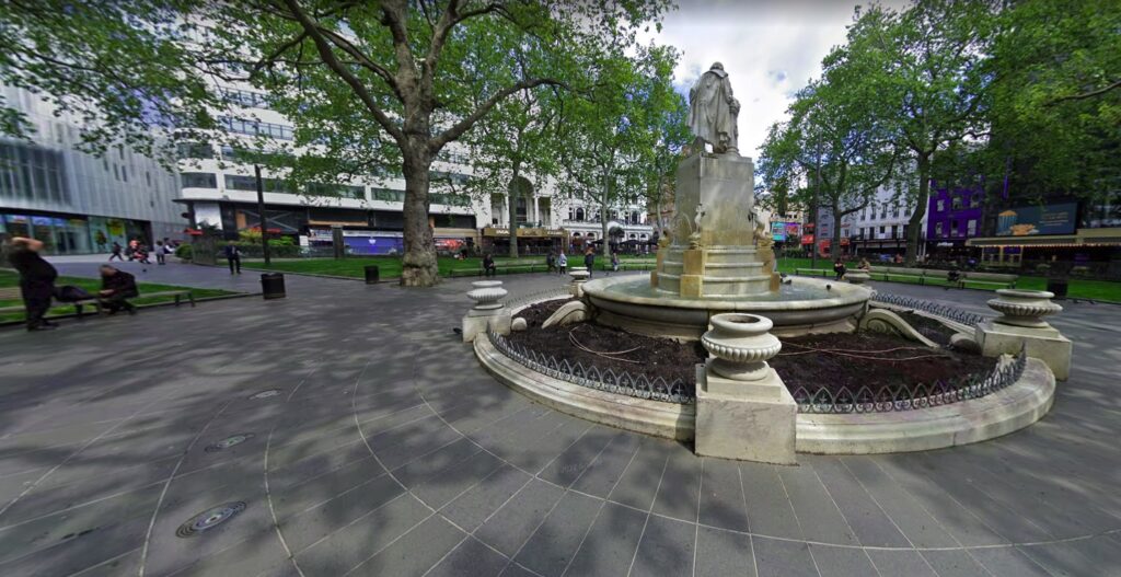 Leicester Square where the £16 strawberries topped with a “drizzle” of melted chocolate where being sold