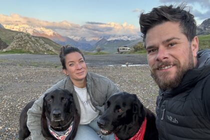 An off grid couple find solace in a remote Devon cabin that becomes a healing sanctuary for their dog Bear during cancer treatment offering calm privacy and hope in a difficult time.