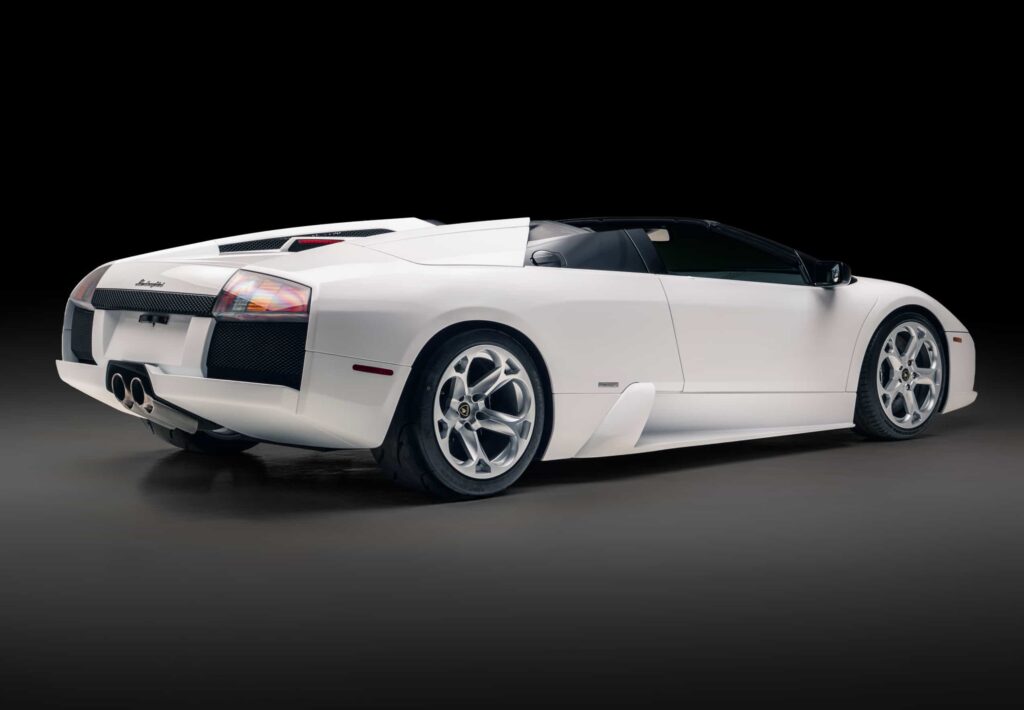 A rare 2006 Lamborghini Murcielago Roadster in unique Ibis White with low mileage heads to auction in Abu Dhabi expected to fetch high bids for its exclusivity and performance.