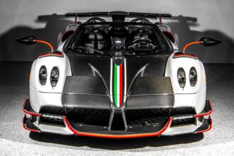 A rare 2020 Pagani Huayra Roadster BC Quaranta with just 75 miles is up for auction at £4.5m, a £1.6m profit in five years, boasting 800bhp and 238mph top speed.