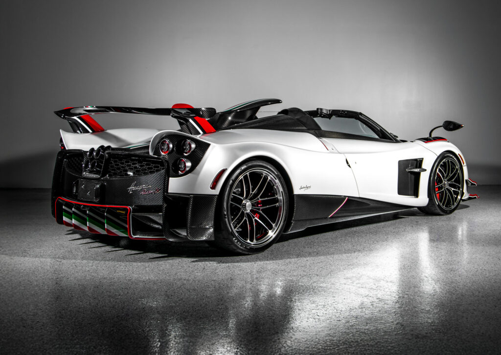 A rare 2020 Pagani Huayra Roadster BC Quaranta with just 75 miles is up for auction at £4.5m, a £1.6m profit in five years, boasting 800bhp and 238mph top speed.