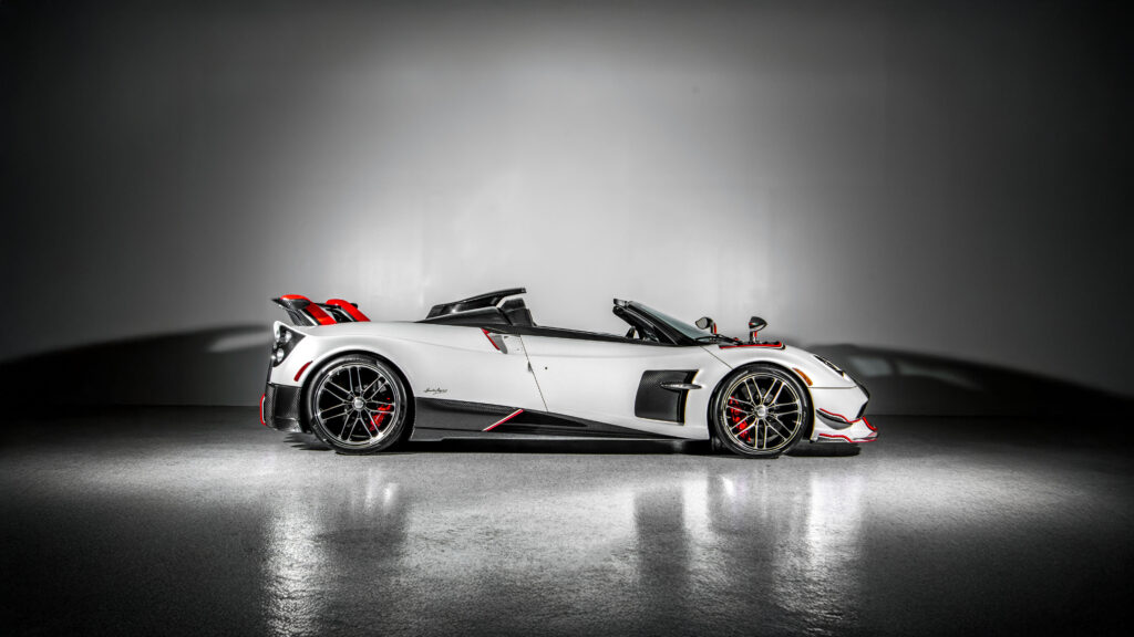 A rare 2020 Pagani Huayra Roadster BC Quaranta with just 75 miles is up for auction at £4.5m, a £1.6m profit in five years, boasting 800bhp and 238mph top speed.