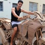 A 19-year-old physics student from Brazil built a fully functional replica of a Honda Africa Twin motorbike almost entirely out of cardboard in 55 days, impressing Honda and going viral online.