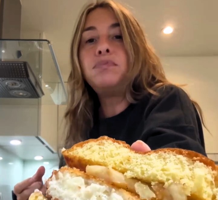 Melanie Blatt prepares deep-fried rice pudding burger, topped with caramelised cinnamon apples and served with chocolate dipping sauce.