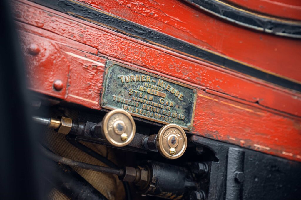 A rare 1904 Turner Miesse steam car sold for 109250 pounds offering historic engineering charm proven London to Brighton pedigree and remarkable early water economy today.