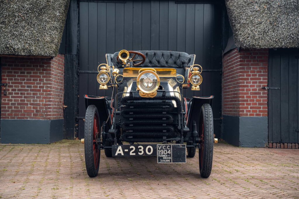 A rare 1904 Turner Miesse steam car sold for 109250 pounds offering historic engineering charm proven London to Brighton pedigree and remarkable early water economy today.