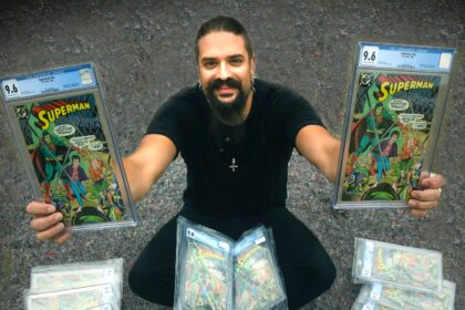 A stash of rare Superman comics bought for £20 at a car boot sale sold for £63,000 after being rediscovered in an attic, nearly doubling their estimated auction value.