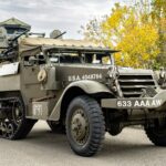 A restored 1942 M16 Half Track with quad 50 cal guns is for sale at 65000 pounds offering road legal WWII history with working turret and strong provenance today now.
