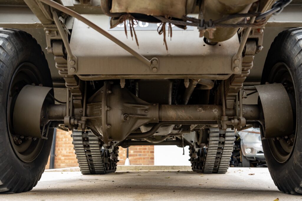 A restored 1942 M16 Half Track with quad 50 cal guns is for sale at 65000 pounds offering road legal WWII history with working turret and strong provenance today now.