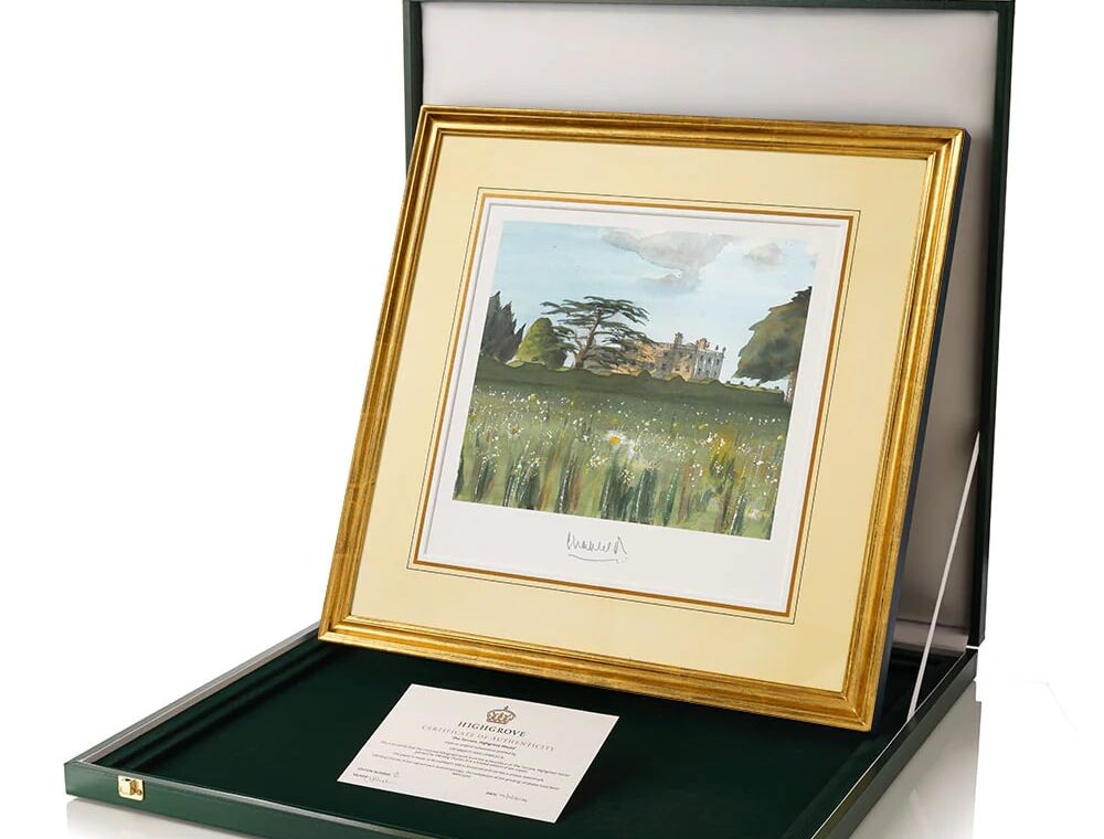 King Charles’s 1995 painting A View from the Wildflower Meadow is now available as a £3,500 signed limited-edition print, capturing the serene beauty of Highgrove House.