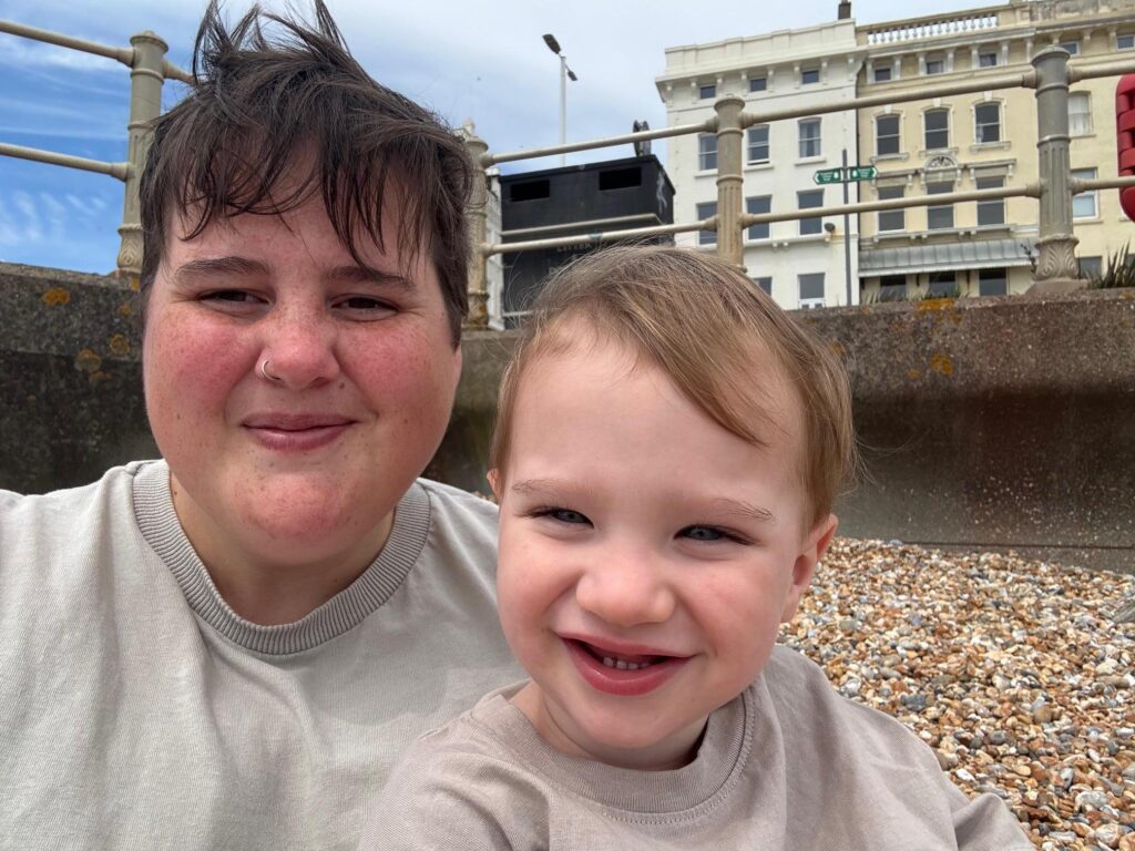 Mum Katie and son Arlo