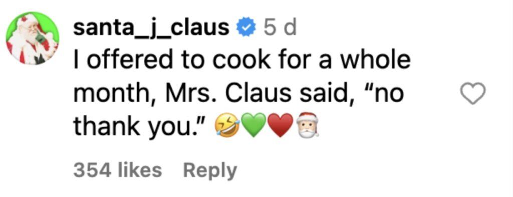 Social media comment on the post of A mum got her husband to cook for a month after Mel B replied to her viral Instagram bet - the Spice Girl’s comment sparked millions of views and plenty of laughter.