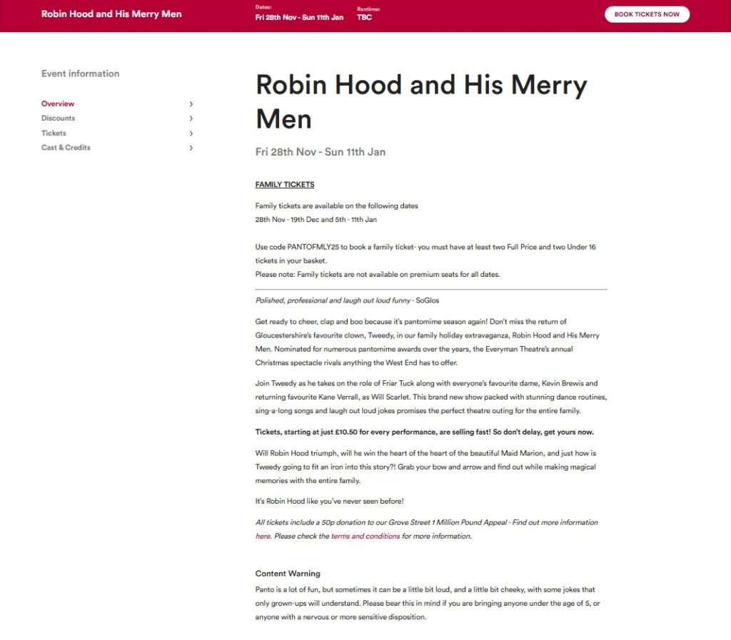 Cheltenhams Everyman Theatre issues a woke trigger warning for its Robin Hood panto saying some cheeky adult jokes may be unsuitable for under fives sparking debate among parents.