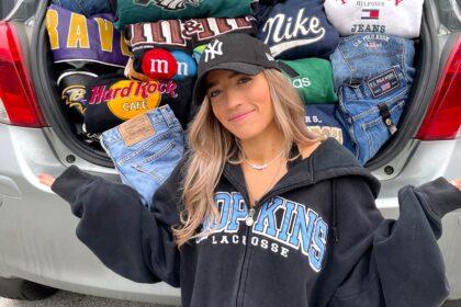 Becky Chorlton found a £650 Barracuta designer trench coat for just 70p at a car boot sale, turning her thrifty £7 haul into a viral TikTok moment and major fashion win.