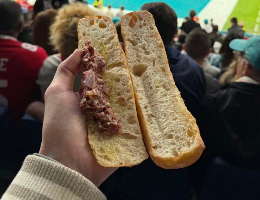 NFL fans slammed £8 sandwiches at the Bernabeu after finding barely any jamon inside as the iconic stadium hosted its first American football game leaving supporters feeling ripped off.