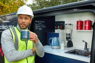 Vauxhall unveils electric Vivaro with built in tea station giving tradies a kettle fridge and sink for perfect brews on the go plus a 219 mile range.